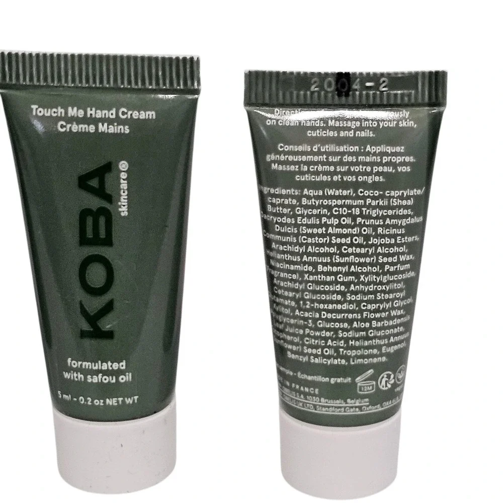 3 x KOBA Skincare Touch Me Hand Cream Safou Oil Moisturizing Travel Size 0.2oz